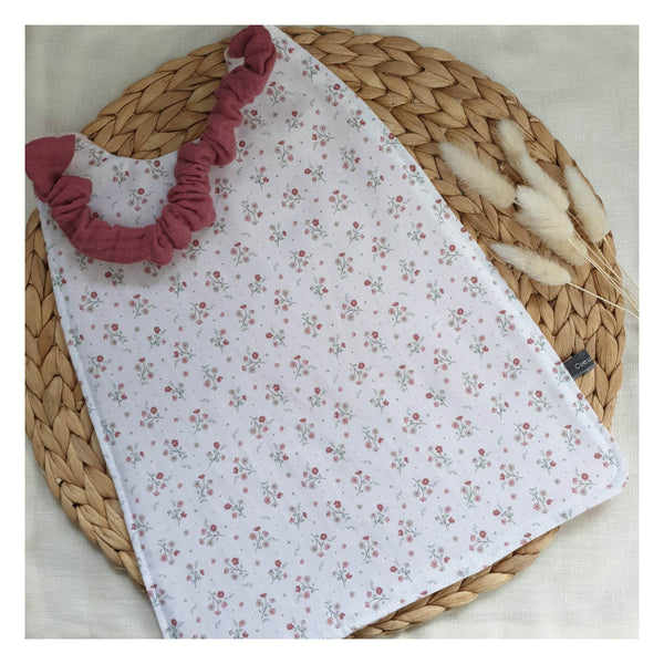 Serviette élastiquée "petites fleurs"