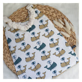 Serviette élastiquée "baleines"