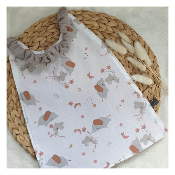 Serviette élastiquée "éléphant et souris"